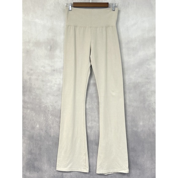 Brandy Melville Pants - Brandy Melville Foldover Flare Yoga Pants One Size Stretch Minimal Balletcore